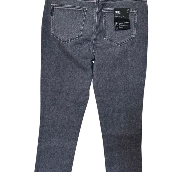 NWT PAIGE Denim Cindy High Rise Straight Ankle in Ash Black - Picture 7 of 10